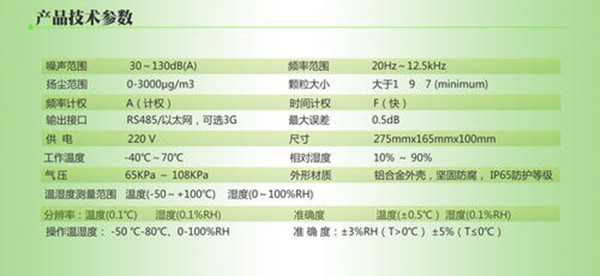 工地揚塵檢測儀七項參數